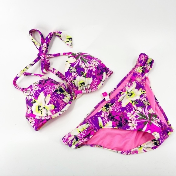 ✅ VICTORIA'S SECRET PINK Fantastic Hawaiian Bikini TOP 34C BOTTOMS XS - Picture 1 of 8